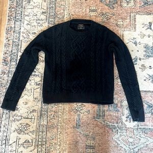 Vintage Abercrombie & Fitch Navy Cable Knit Sweater/Jumper